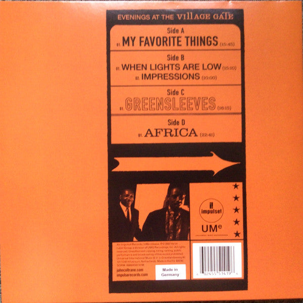 John Coltrane With Eric Dolphy : Evenings At The Village Gate (2xLP, Album, Mono, Gat)