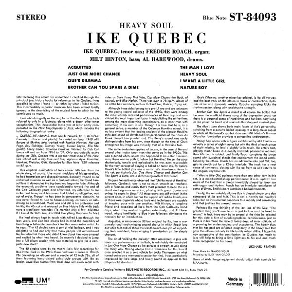 Ike Quebec : Heavy Soul (LP, Album, RE, 180)