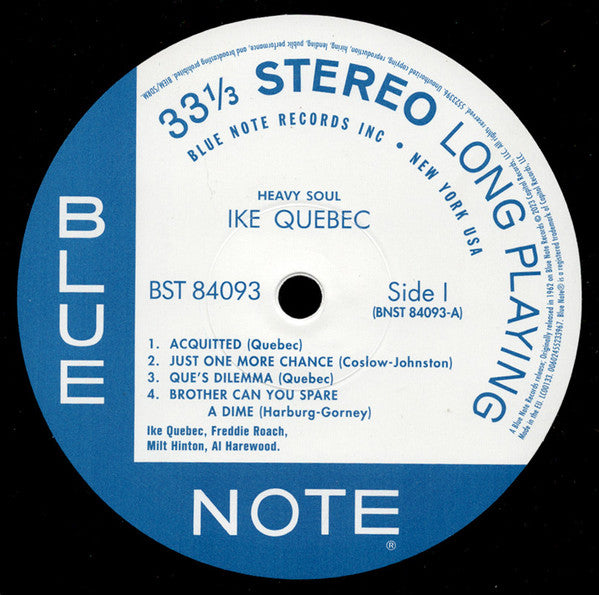 Ike Quebec : Heavy Soul (LP, Album, RE, 180)