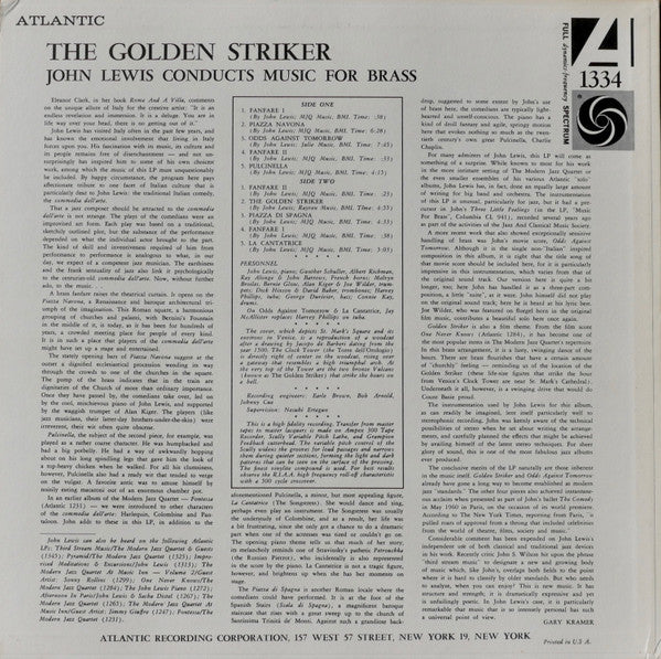 John Lewis (2) : The Golden Striker (LP, Album, Mono)