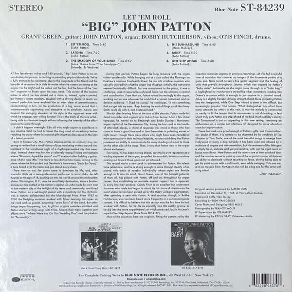 Big John Patton* : Let 'Em Roll (LP, Album, RE, 180)