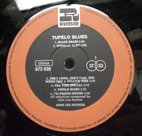 John Lee Hooker : Tupelo Blues (LP, Album, M/Print, RE, RM)