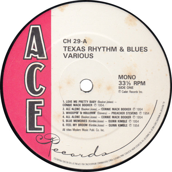 Various : Texas Rhythm And Blues (LP, Comp, Mono)