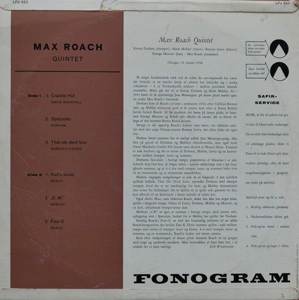 Max Roach Quintet : Max (LP, Album)