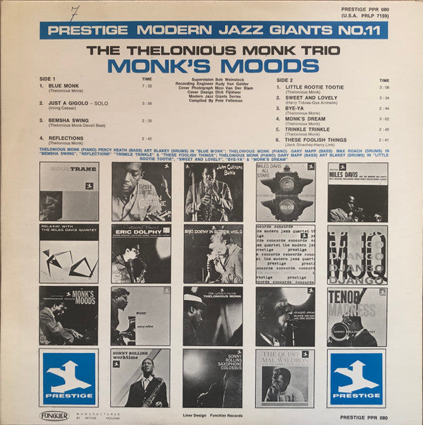 The Thelonious Monk Trio* : Monk's Moods (LP, Comp, Mono)