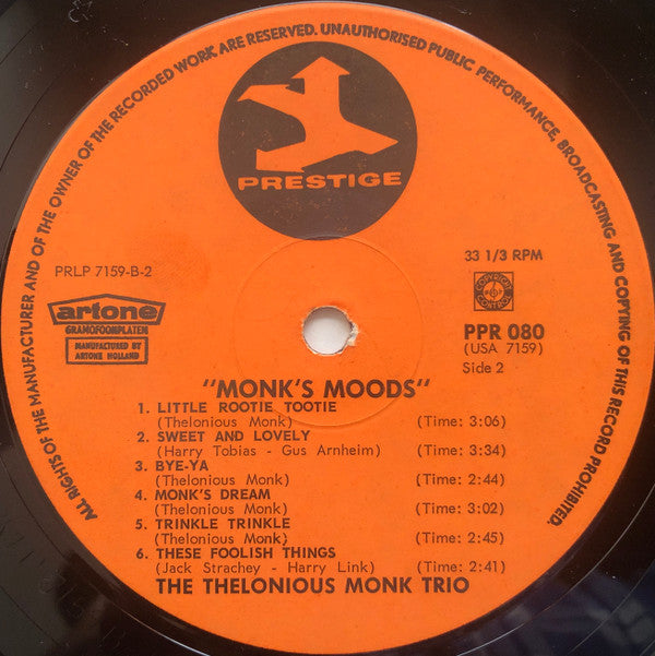 The Thelonious Monk Trio* : Monk's Moods (LP, Comp, Mono)