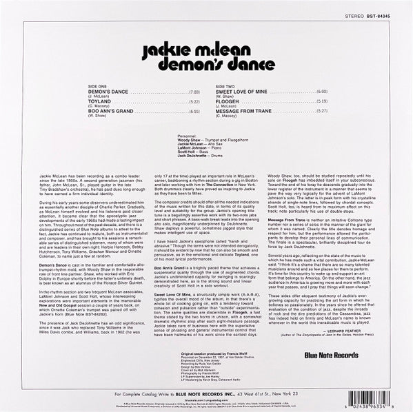 Jackie McLean : Demon's Dance (LP, Album, RE, 180)