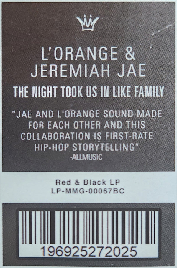 L'Orange & Jeremiah Jae : The Night Took Us In Like Family (LP, Album, RE, S/Edition, Red)