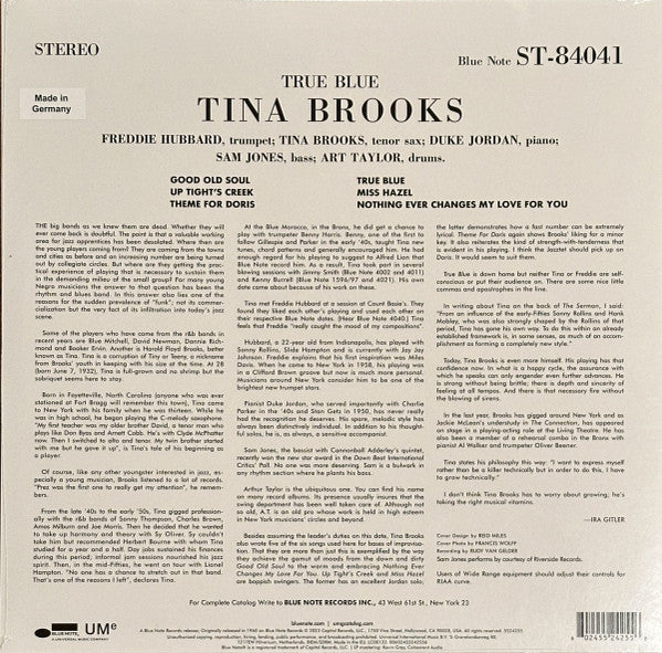 Tina Brooks : True Blue (LP, Album, RE, 180)