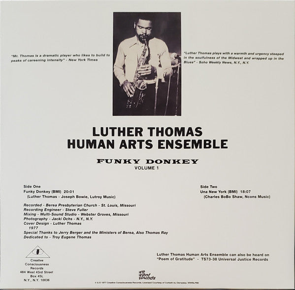 Luther Thomas Human Arts Ensemble* Directs The Saint Louis, Missouri Creative Ensemble* : Funky Donkey Vol. 1 (LP, Album, RE, RM)