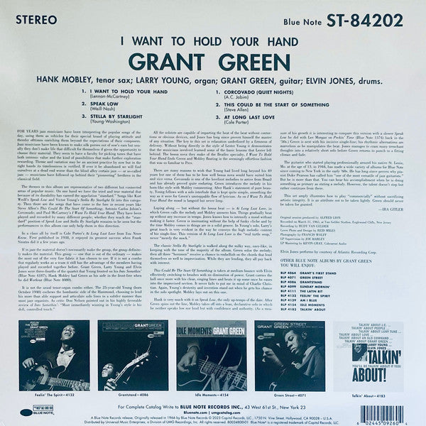 Grant Green : I Want To Hold Your Hand (LP, Album, RE, 180)