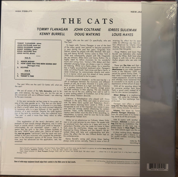 Tommy Flanagan, John Coltrane, Kenny Burrell, Idrees Sulieman : The Cats (LP, Album, Mono, RE, 180)