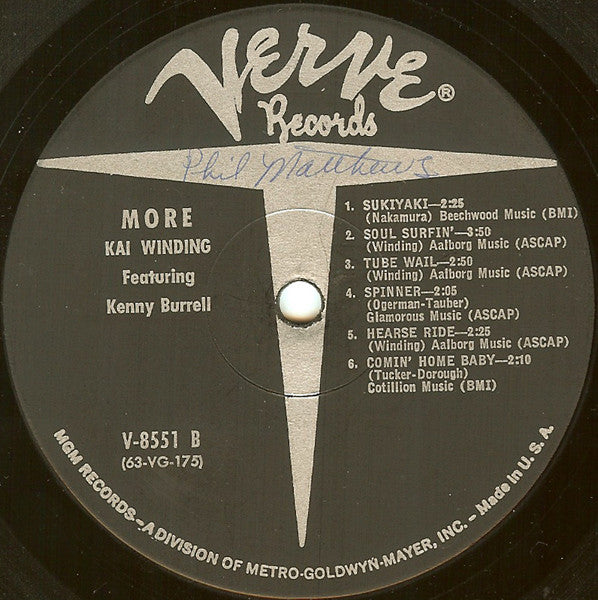 Kai Winding Featuring Kenny Burrell : !!! More !!! (Theme From Mondo Cane) (LP, Album, Mono)