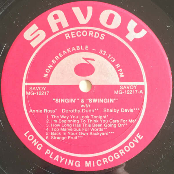 Annie Ross / Dottie Dunn / Shelby Davis : Singin' 'N Swingin' (LP, Comp, Mono)