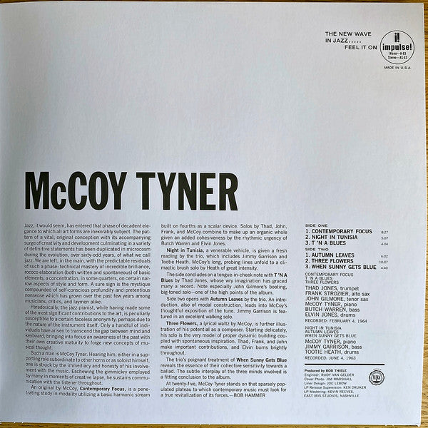 McCoy Tyner : Today And Tomorrow (LP, Album, RE, RM)
