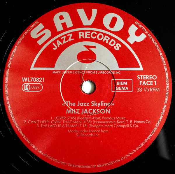 Milt Jackson : The Jazz Skyline (LP, Album, RE)