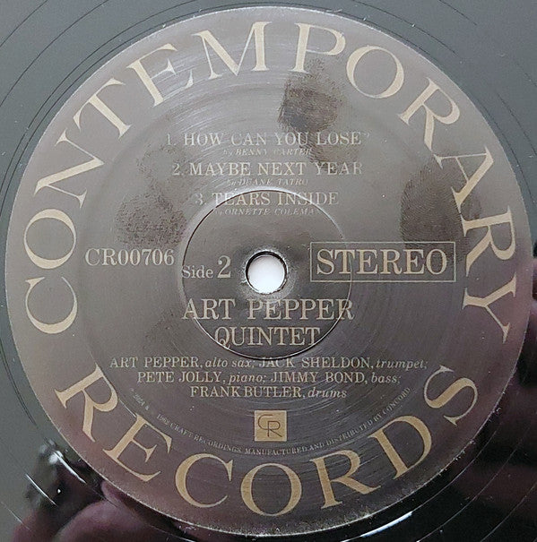 Art Pepper Quintet : Smack Up (LP, Album, RE, 180)