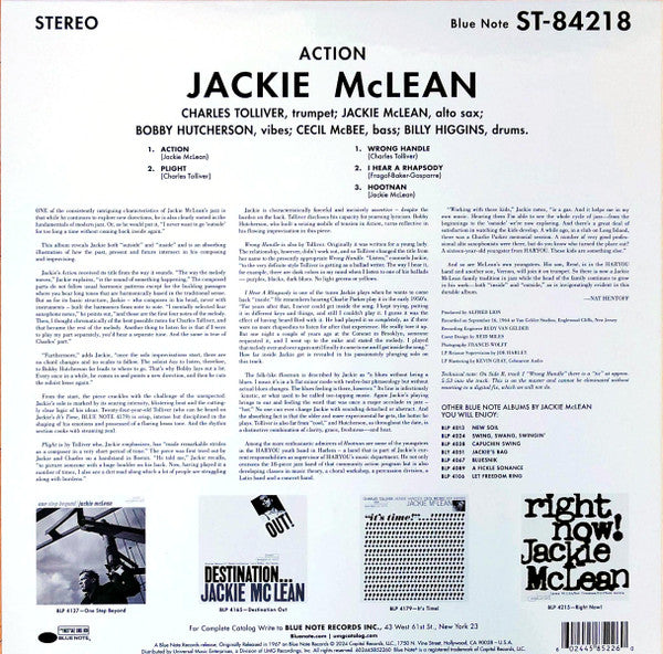 Jackie McLean : Action (LP, Album, RE)