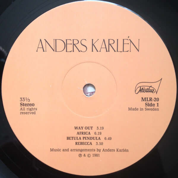 Anders Karlén : Way Out (LP, Album)