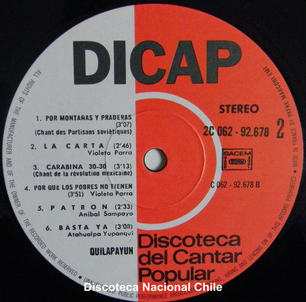 Quilapayún : Basta (LP, Album, RE, Gat)