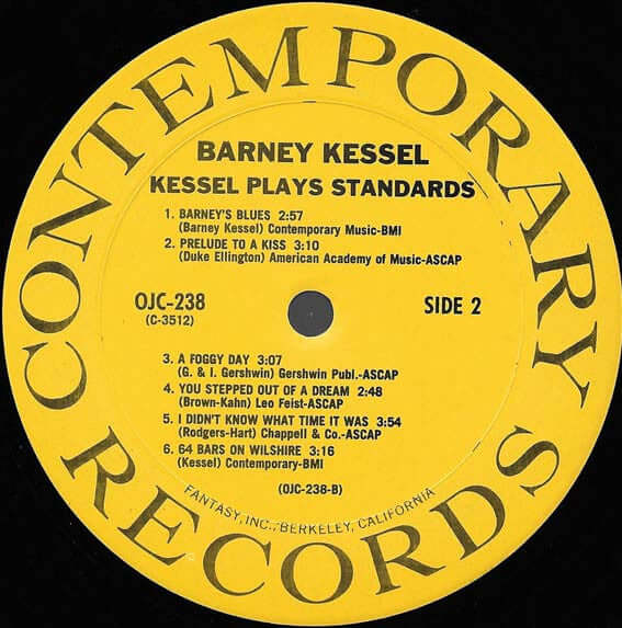 Barney Kessel : Kessel Plays Standards (LP, Album, RE)