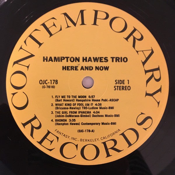 Hampton Hawes Trio : Here And Now (LP, Album)