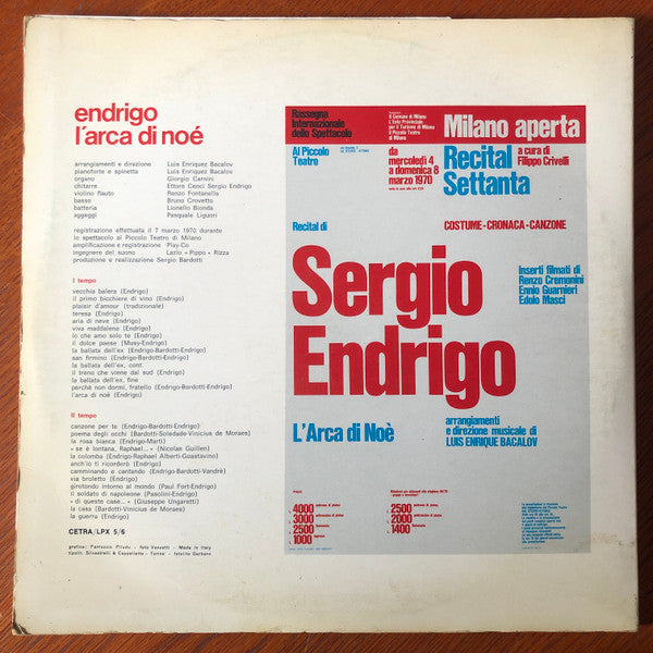 Sergio Endrigo : L'Arca Di Noé (2xLP, Album, Gat)