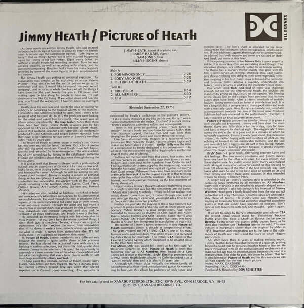 Jimmy Heath : Picture Of Heath (LP, Album)
