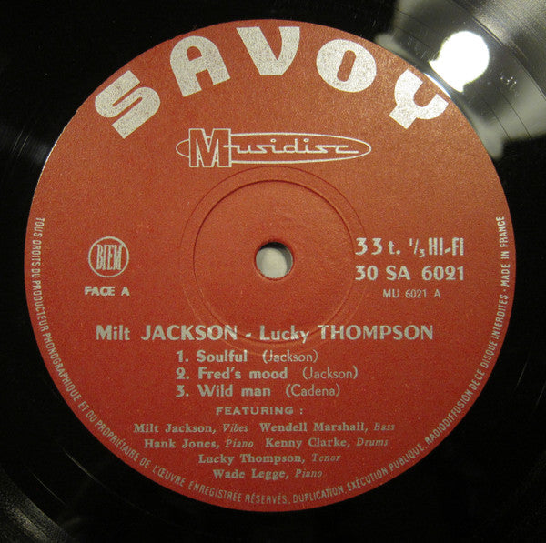 Milt Jackson - The Lucky Thompson Quintet : Milt Jackson - Lucky Thompson Quintet (LP, Comp, Mono)