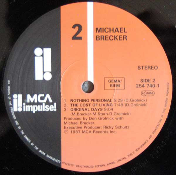 Michael Brecker : Michael Brecker (LP, Album)