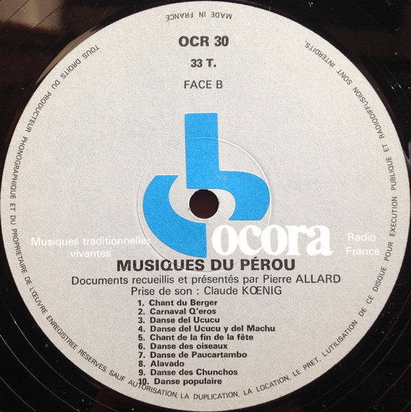Indiens Q'eros* : Musique Du Pérou: Paucartambo (LP, Album, RP)