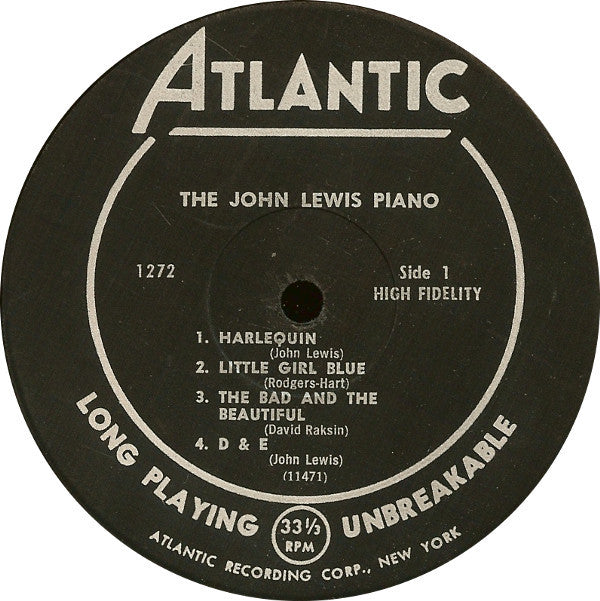 John Lewis (2) : The John Lewis Piano (LP, Album, Mono)
