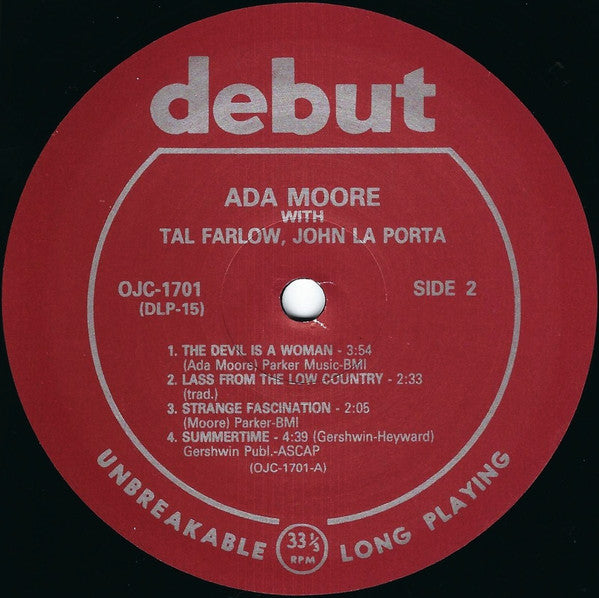 Ada Moore : Jazz Workshop Volume Three (LP, Album, Mono, Ltd, RE, RM)