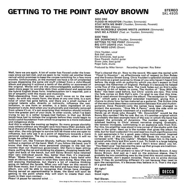 Savoy Brown : Getting To The Point (LP, Album, Unb)