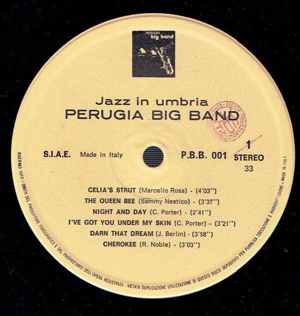 Perugia Big Band : Jazz In Umbria (LP)