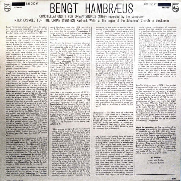 Bengt Hambraeus : Constellations & Interferences (LP)