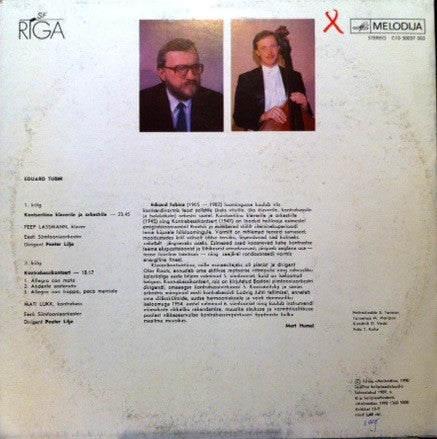 E. Tubin* – Peep Lassmann, Mati Lukk : Kontsertiino Klaverile Ja Orkestrile / Kontrabassikontsert (LP)