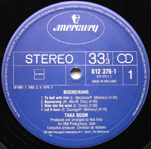 Taka Boom : Boomerang (LP, Album)
