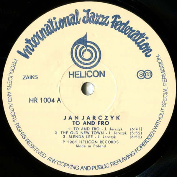 Jan Jarczyk : To And Fro (LP, Album)