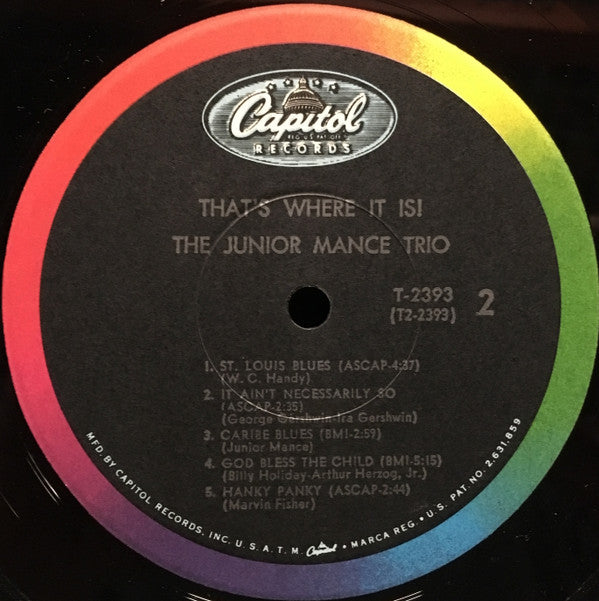 Junior Mance Trio : That's Where It Is! (LP, Album, Mono)