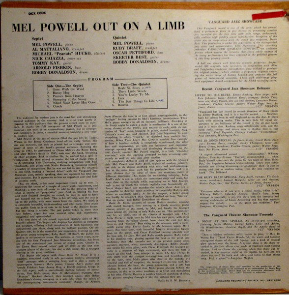 Mel Powell : Out On A Limb (LP, Mono)