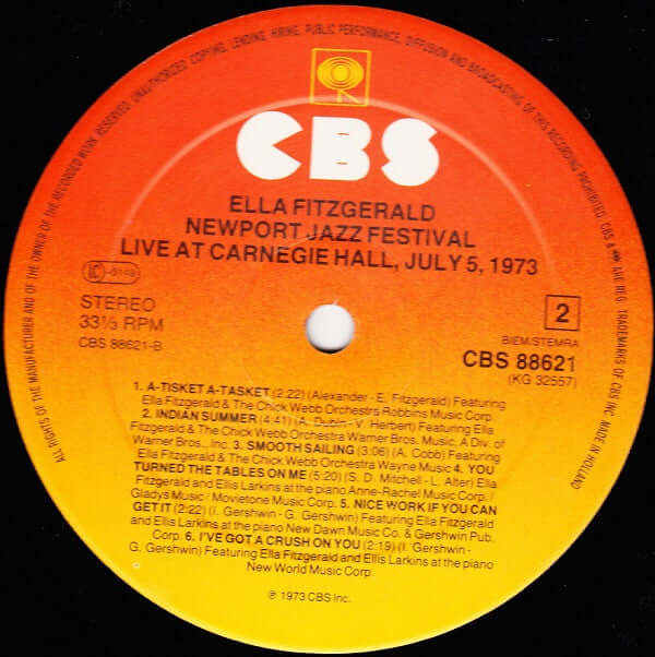 Ella Fitzgerald : Newport Jazz Festival Live At Carnegie Hall,  July 5, 1973 (2xLP, Album, RE)