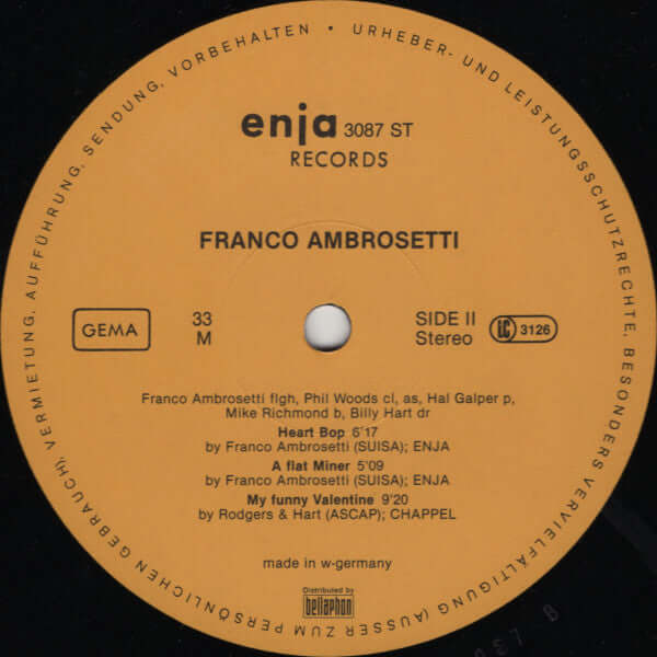 Franco Ambrosetti : Heart Bop (LP, Album)