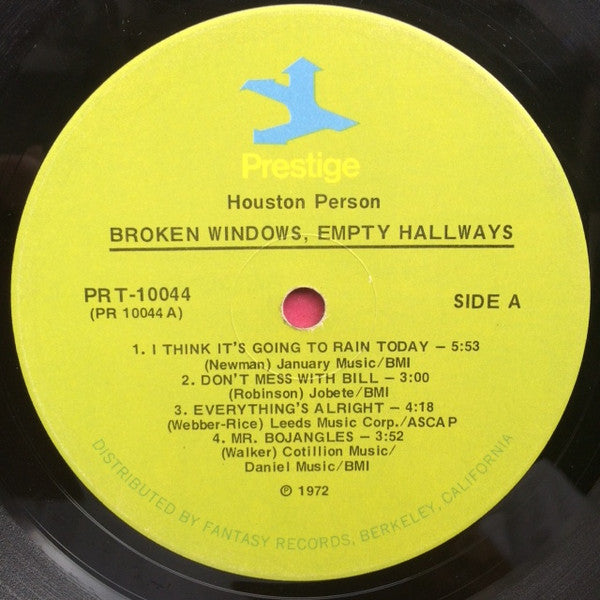 Houston Person : Broken Windows, Empty Hallways (LP, Album, Mono)