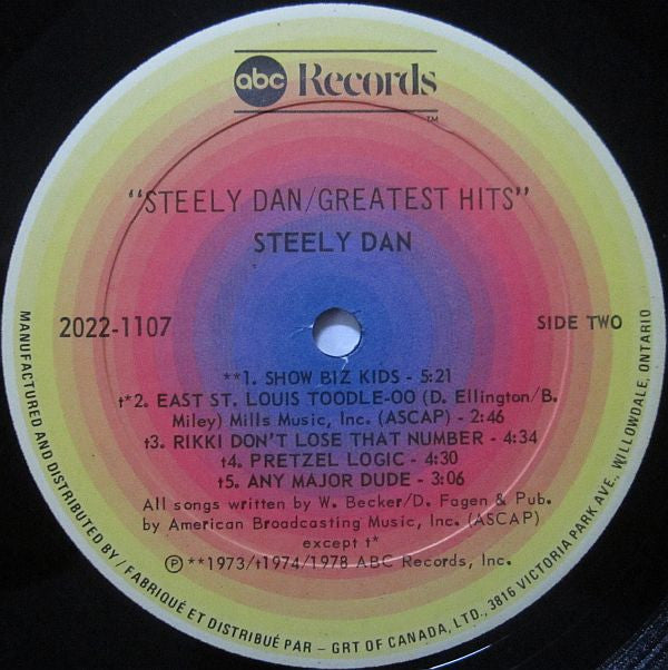 Steely Dan Steely Dan Greatest Hits 2 x Vinyl LP Compilation