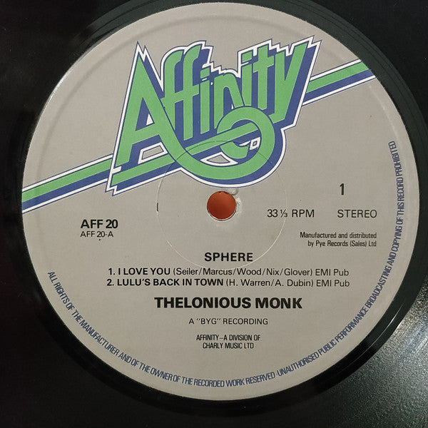 The Thelonious Monk Quartet : Sphere (LP, Album)
