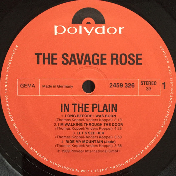 The Savage Rose* : In The Plain (LP, Album, RE)