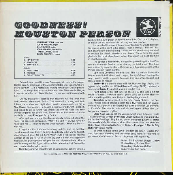 Houston Person : Goodness! (LP, Album)