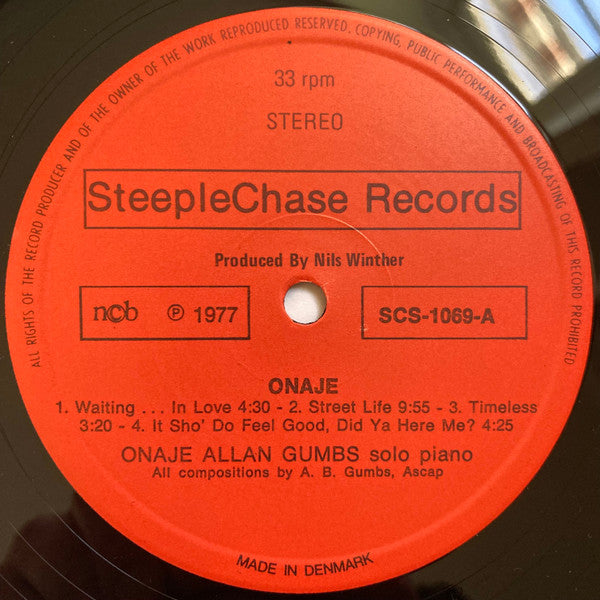 Onaje Allan Gumbs : Onaje (LP, Album)