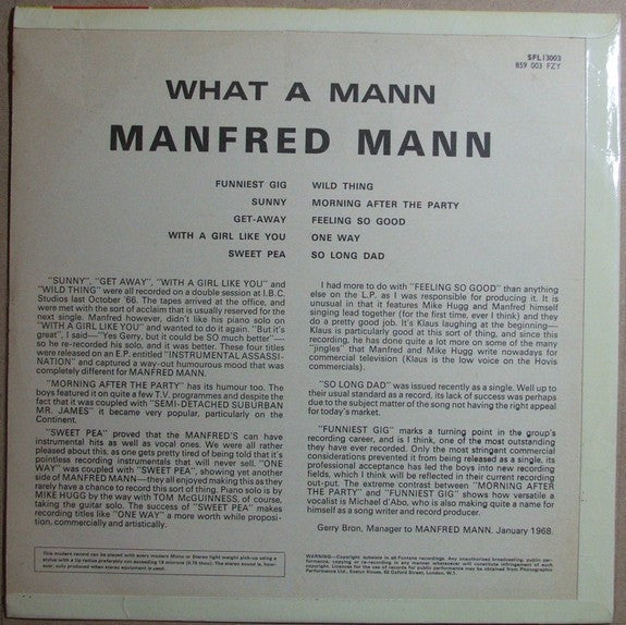 Manfred Mann : What A Mann (LP, Comp)